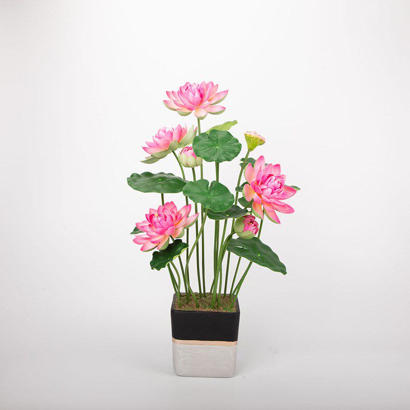 仿真EVA荷花莲藕盆栽装饰假绿植塑料荷花荷叶摄影睡莲婚庆假荷花
