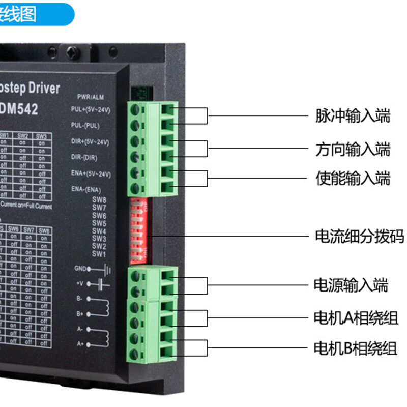 DM542 DSP数字式57/60/86型步进电机驱动器 替代雷赛M542/M542H