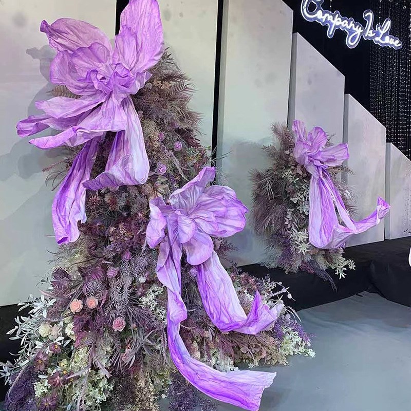 巨型纸艺婚庆仿真手工塑花大型手工花婚礼纸花背景装饰褶皱花艺