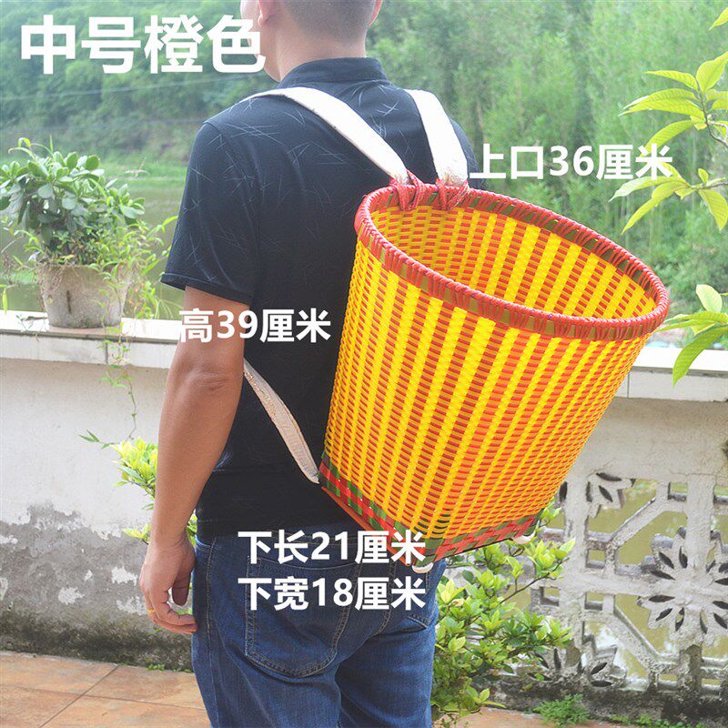 ZQ背篓塑料藤编手工编非竹编背篓背筐家用大号收纳筐买菜采摘舞蹈