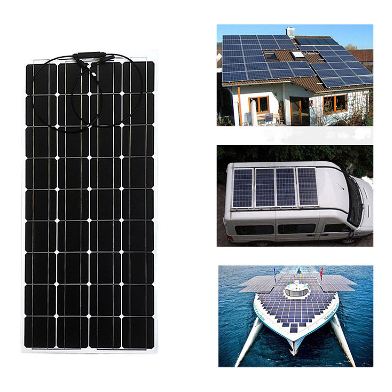 太阳能板50W100W200W400W太阳能单晶硅柔性板半柔性板厂家直供