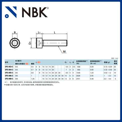 NBK SPS-C 内六角圆柱头PPS树脂塑料螺栓 机械零配件厂家