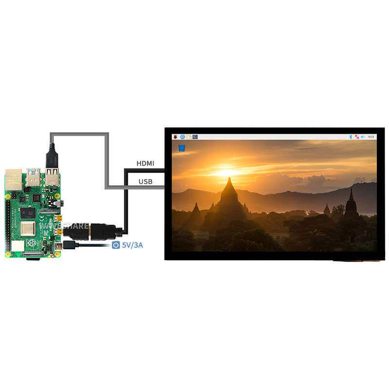 原装 10.1寸电容屏支持树莓派/PC/JetsonNano十点触控IPS屏全贴合