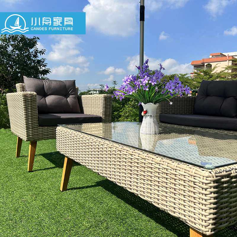 北欧户外藤编沙发酒店室外阳台客厅庭院家用沙发茶几组合防水防晒