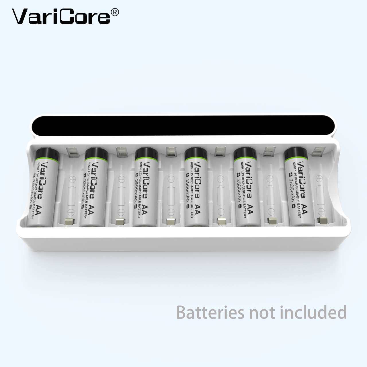 VariCore 12槽1.2V AA AAA5号7号镍氢电池充电器液晶智能快充