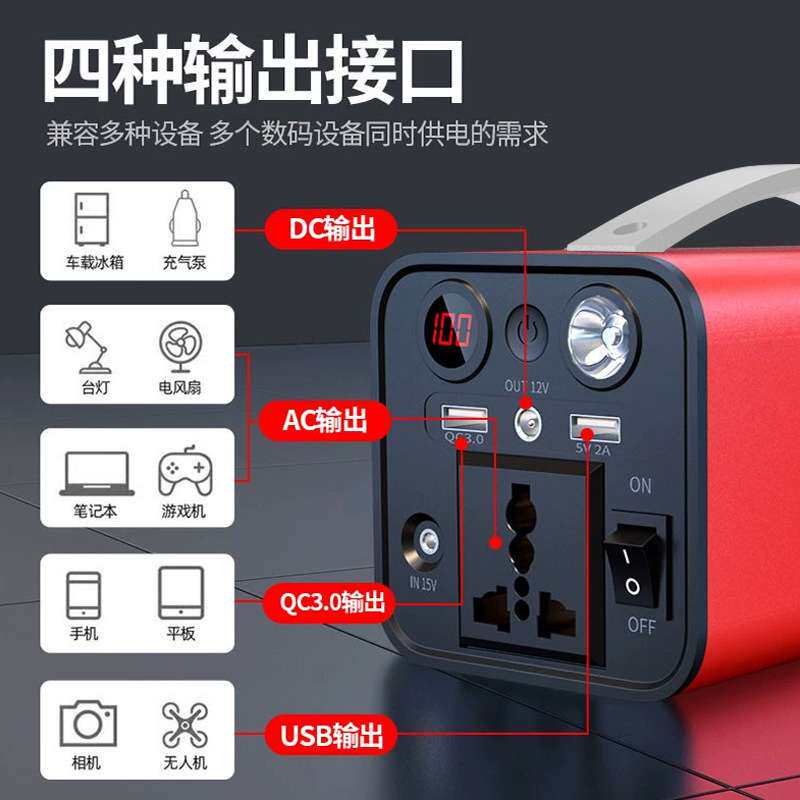 户外备用便携式移动储能电源大功率180W自驾游太阳能应急电源