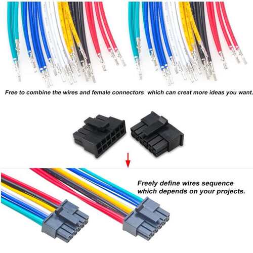 3.0MM连接器22AWG预压接电缆兼容Molex3.0双排2*123456针公母外壳