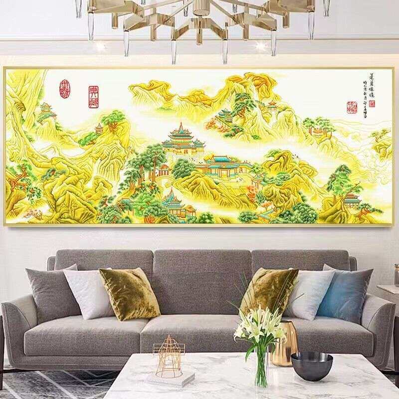 蓬莱仙境图十字绣2023新款大幅客厅福字十字绣贺寿祝福送礼佳品
