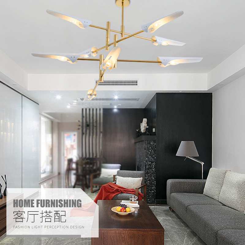 后现代 工业风吊灯大气个性客厅创意艺术设计师餐厅斜口飞机灯