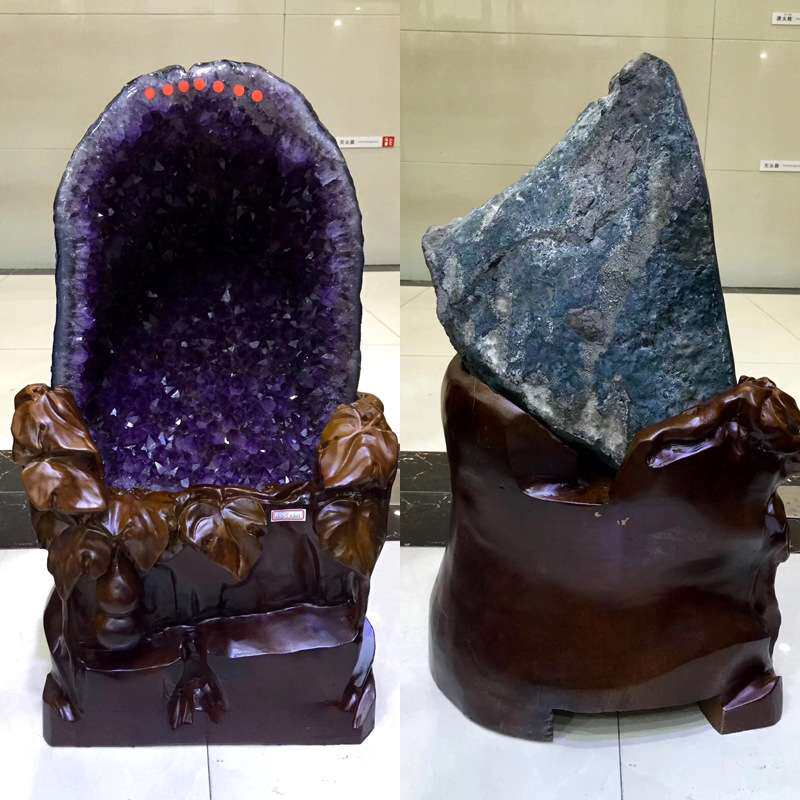 天然巴西紫晶洞 聚宝盆消磁摆件天然巴西乌拉圭原石水晶洞