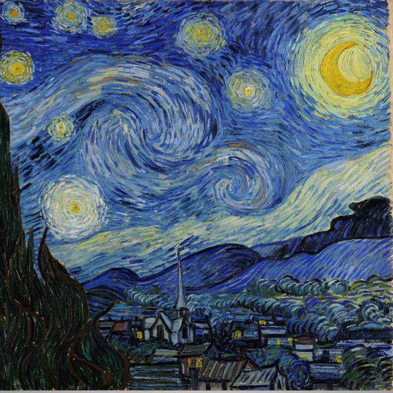 名人字画梵高星空印象派装饰画欧式客厅墙画书房挂画玄关壁画