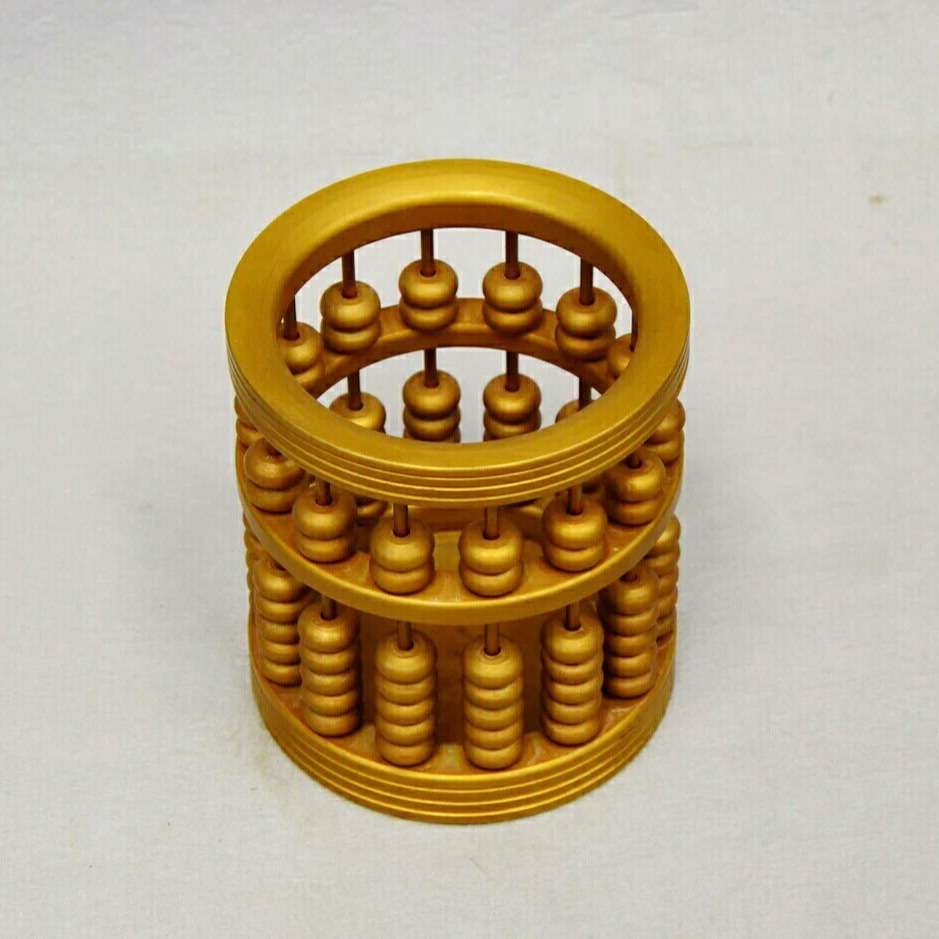 仿古纯铜算盘笔筒实心加重一本万利算盘笔筒书房笔筒仿古工艺品