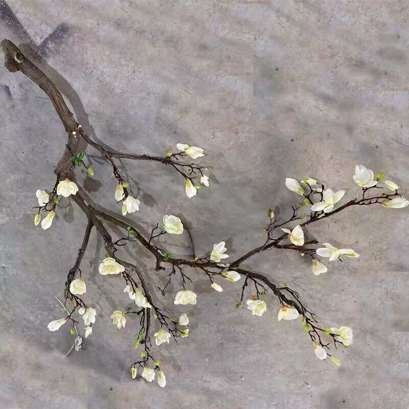 仿真玉兰花树大型落地橱窗装饰花艺软装假树室内商场摄影摆件