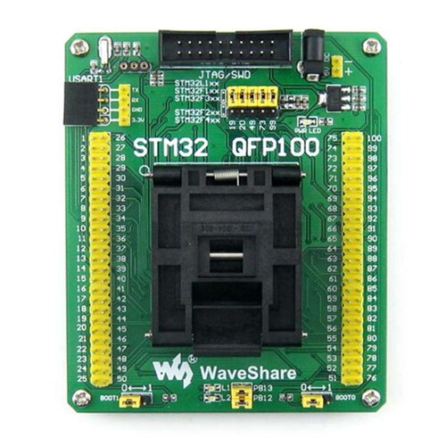 微雪STM32-QFP100烧写座 STM32专用编程座 QFP100 0.5mm 原装座子