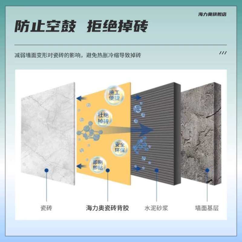 海力奥A200瓷砖大板膏状背胶瓷砖粘接剂黄色瓷砖背涂胶铺贴材料