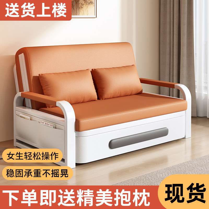 单人沙发床折叠两用2024新款双人客厅折叠床小户型阳台多功能伸缩