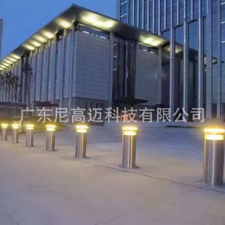 杭州影剧院电动伸缩防撞柱智能遥控阻车桩工厂油库大门口防恐护柱
