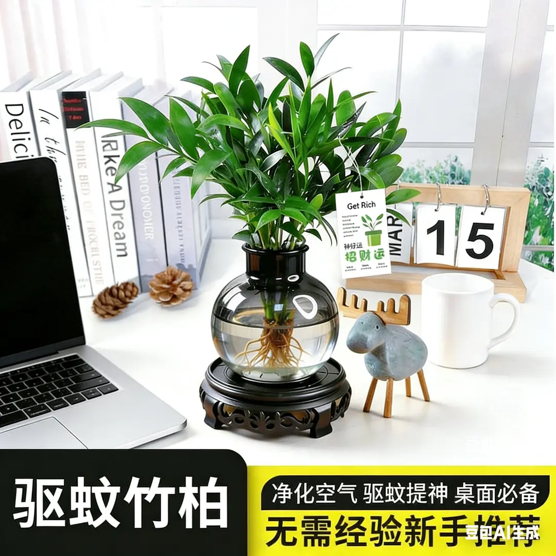 【下单立减50】竹柏盆栽水培新宠驱蚊植物桌面绿植盆栽四季常青ZF