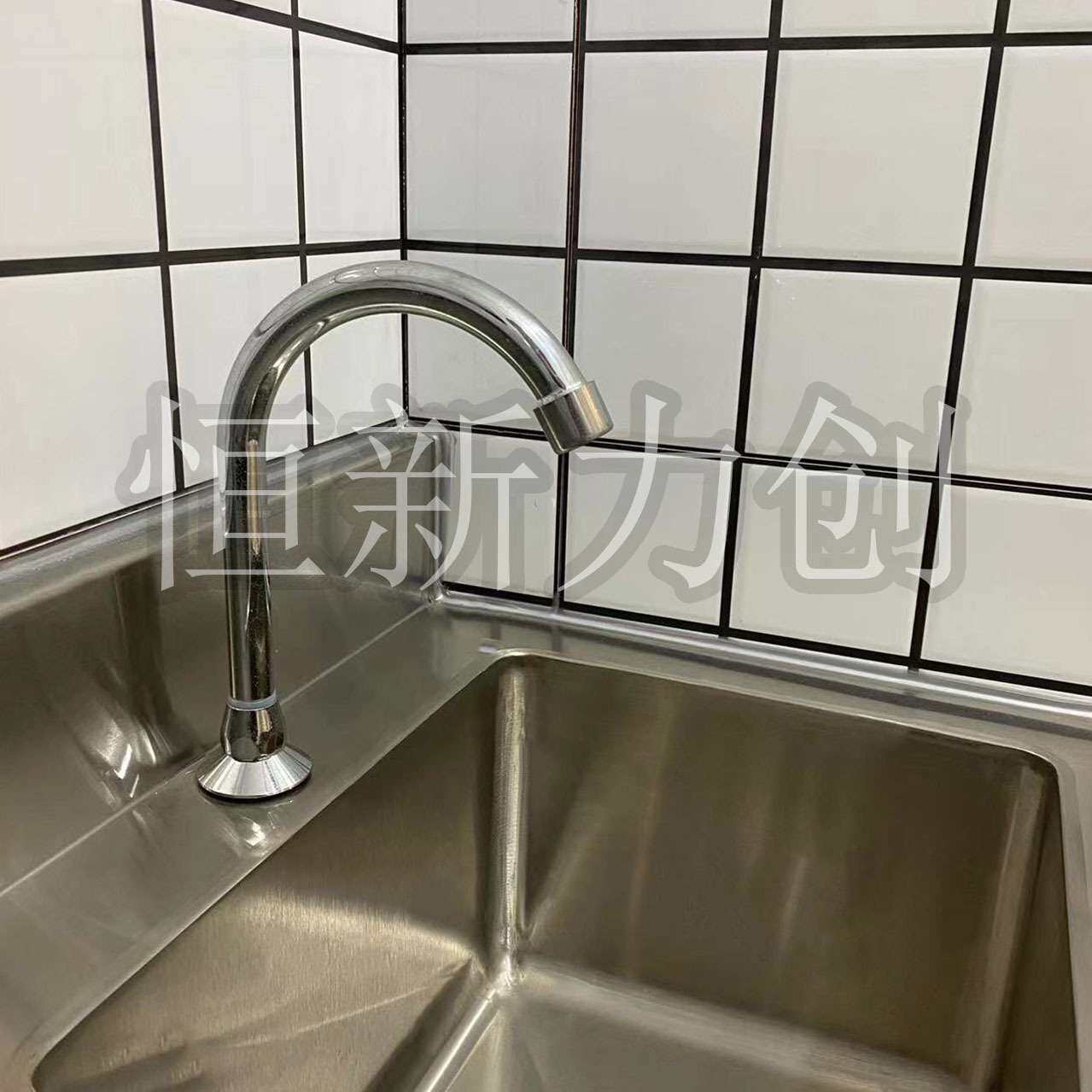 商用不锈钢预进间洗刷台洗手池挂墙式星池