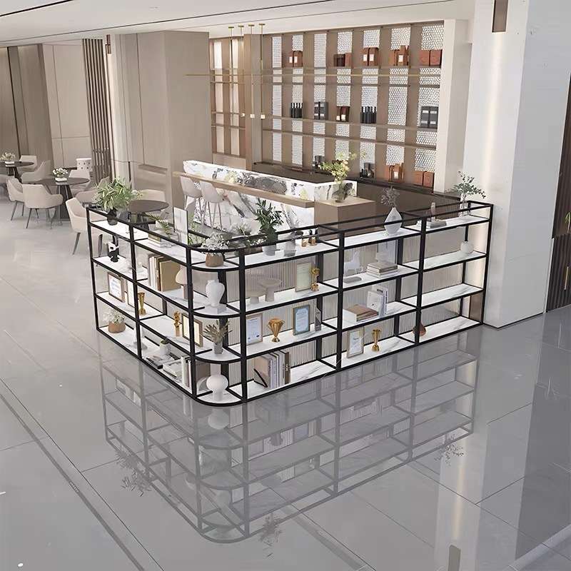 简约办公室公司走廊过墙围栏玻璃隔断置物架酒店餐厅工位屏风矮柜