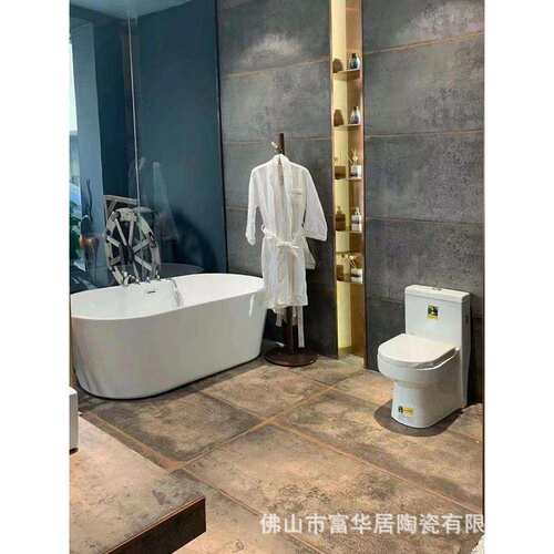 工业风连锁酒店防滑地砖酒吧KTV仿古砖600*1200仿金属釉铁锈砖