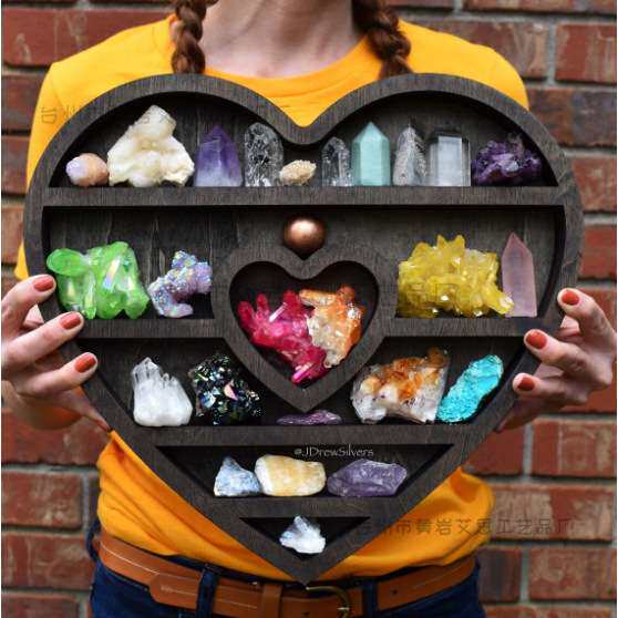 跨境木质水晶展示架Cat in the Moon Crystal Wooden Shelf工艺品