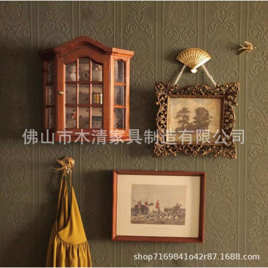 爱丽丝的壁橱法式复古实木杯架橱窗装饰多层收纳壁挂式置物架手工