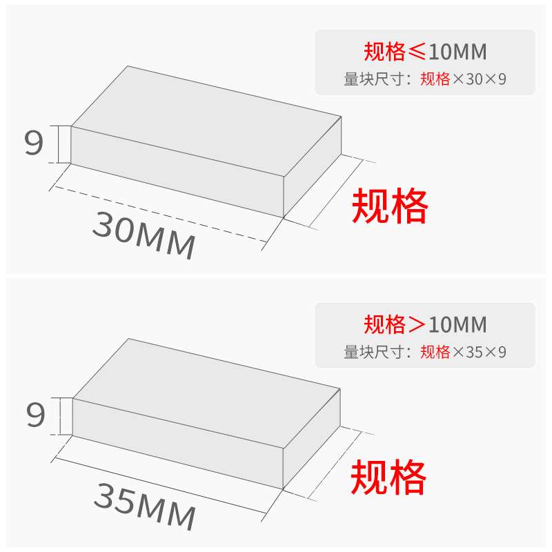 0级量块单个/一套装标准块规卡尺千分尺校准测量校验正块图片
