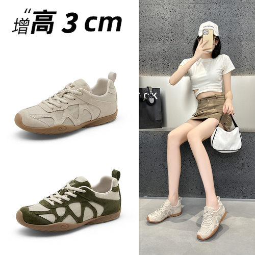 复古软底德训鞋女夏季新款网面透气休闲运动鞋圆头系带阿甘鞋