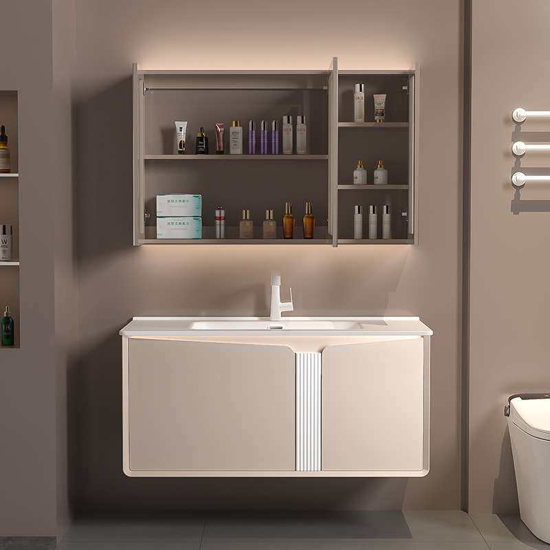 卫生间家用陶瓷一体盆组合柜橡木洗漱台厕所壁挂浴室柜洗手台防水
