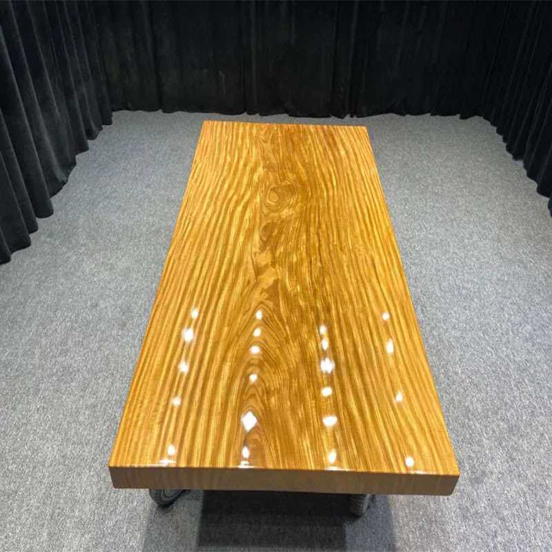 柚木天然整板茶桌实木大板办公桌奥坎原木商用接待会客桌茶台
