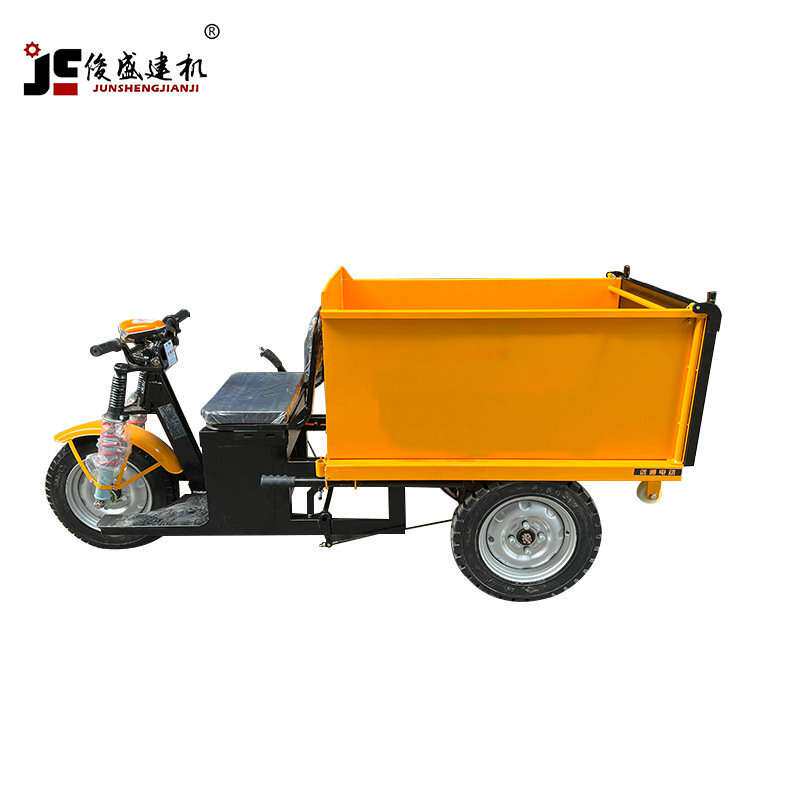 小型电动快拆三轮车 工地自卸翻斗载重拉砂浆专运输三轮车小推车