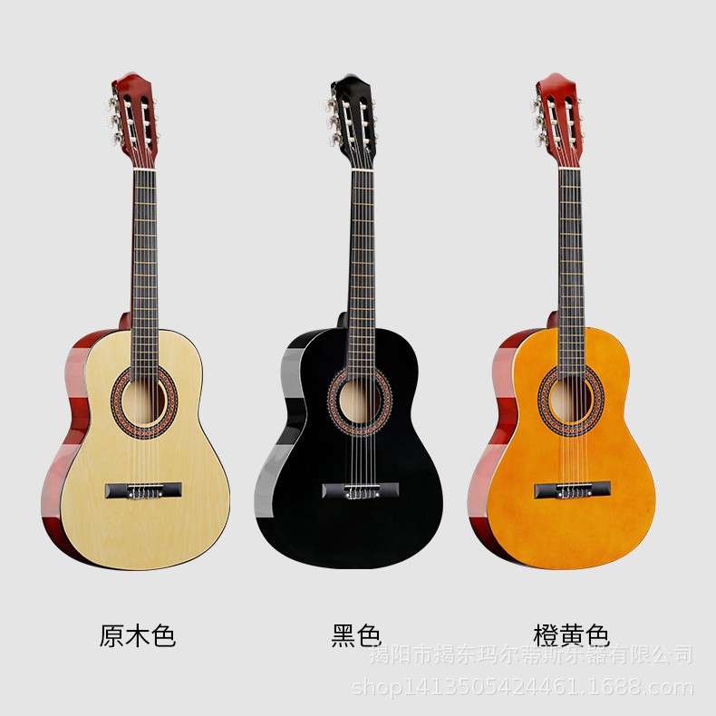 吉他古典吉他36寸古典木吉他全椴木亮光罩光圆角0EM/啶制/