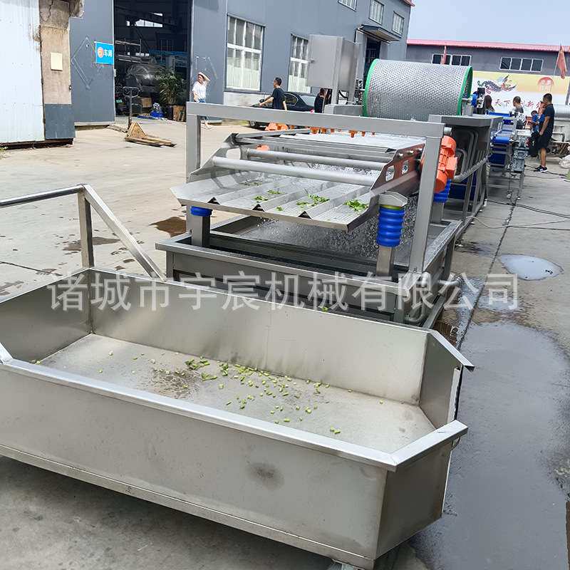 中央厨房商用洗菜机芹菜段旋流蔬菜清洗机蔬菜清洗振动沥水一体机