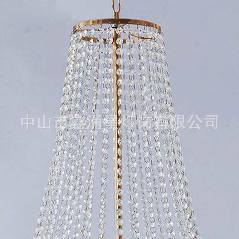 新款珠帘水晶吊灯婚礼舞台装饰吊顶橱窗婚庆布置灯饰电镀欧式吊灯