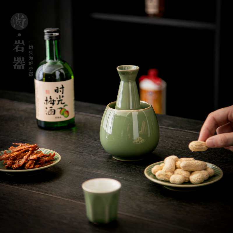 日式复古温酒器烫酒壶套装家用黄酒蜡烛加热暖酒煮酒器酒具烧酒壶