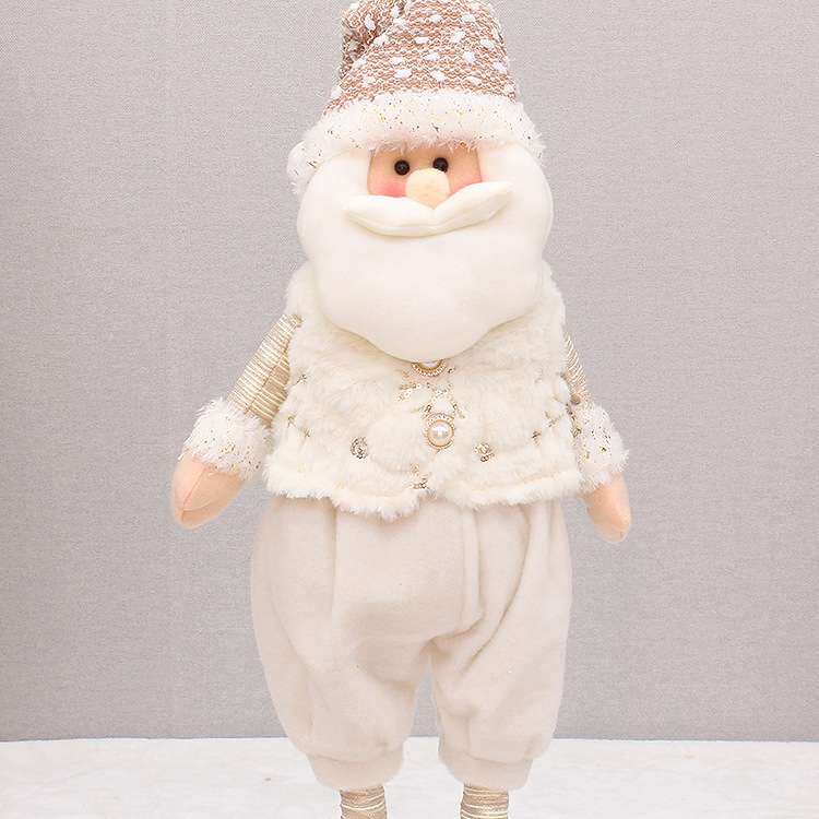 65厘米圣诞节装饰用品可伸缩布艺圣诞老人雪人公仔玩偶摆件
