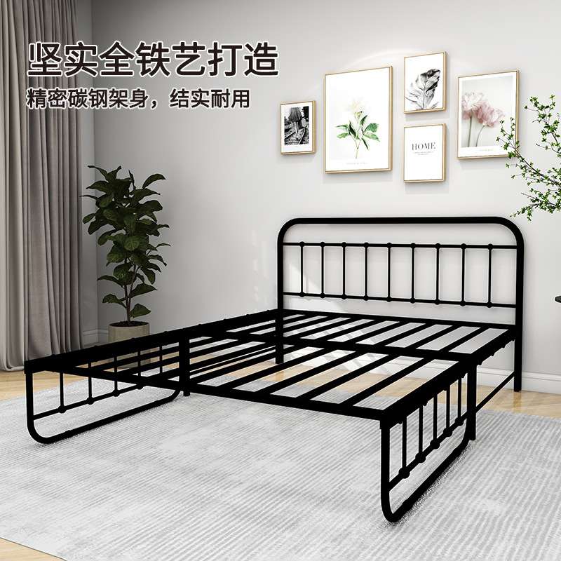 铁艺床简约可折叠多功能沙发床客厅卧室两用小户型出租屋欧式铁床