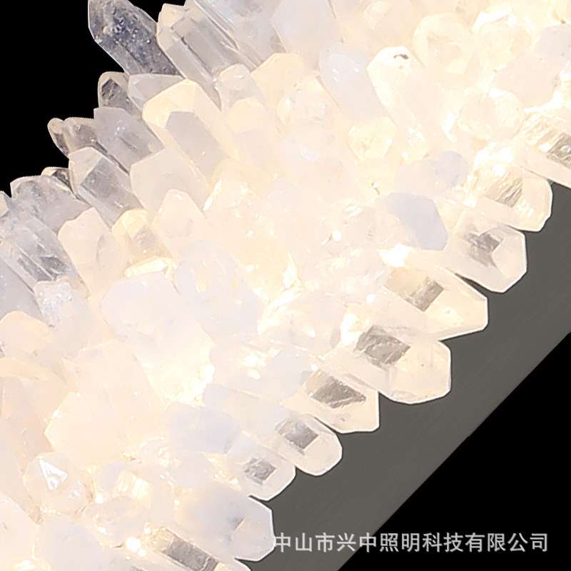 进口天然水晶意式轻奢高端别墅过道灯卧室书房床头天然水晶壁灯