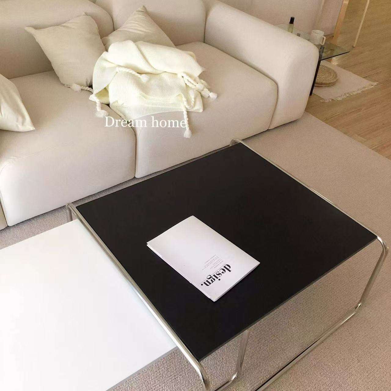 拉齐奥中古茶几卧室女生坐地矮桌子家用现代简约不锈钢茶几