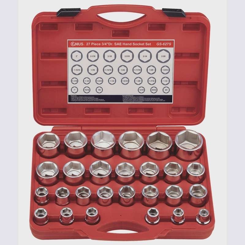 GENIUS天赋工具3/4"19mm系列27件套手动英制重型套筒组GS-627S