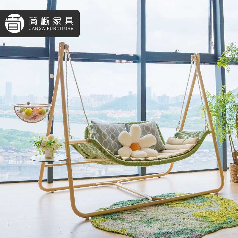 休闲别墅露台秋千吊椅花园庭院吊篮家具网红酒店民宿室内外吊床
