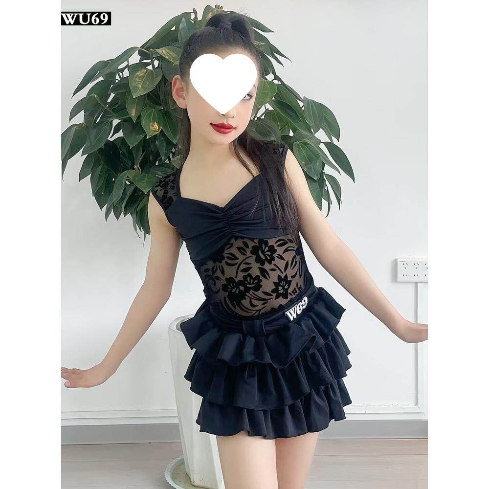 新款拉丁舞练功服女儿童专业舞蹈训练服蛋糕裙少儿拉丁舞服女夏季