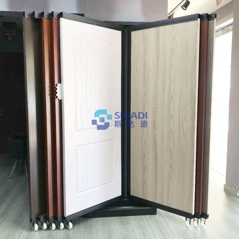 拆装可移动木门展示架翻转式铝合金门展架金属货架卫生间门展示柜