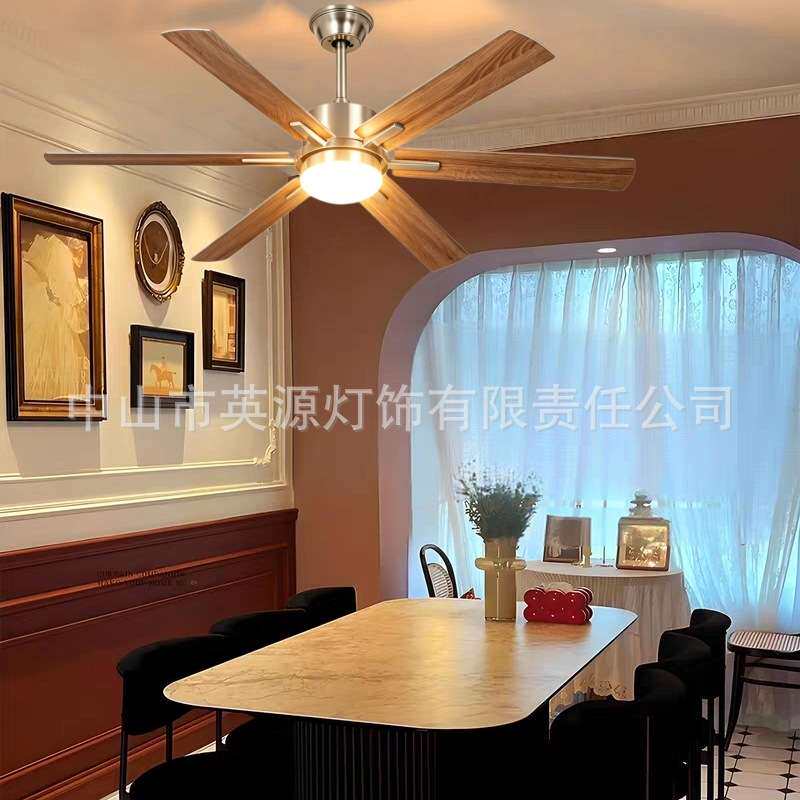 52寸六叶大风力电风扇卧室餐厅家用工业110v欧美跨境吊扇灯风扇灯