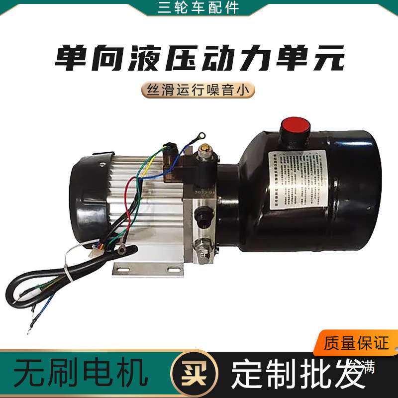 电动三轮车铲车叉车改装液压自卸翻斗无刷动力单元电机泵48V60V