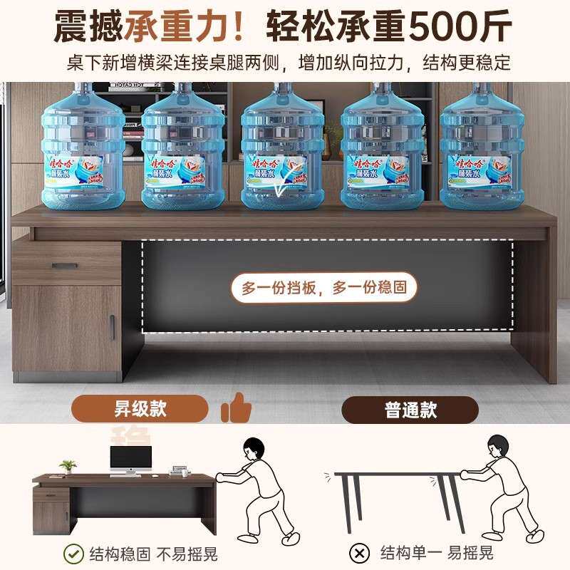 办公桌老板桌小型单人带抽屉员工位桌椅组合办公室轻奢电脑桌