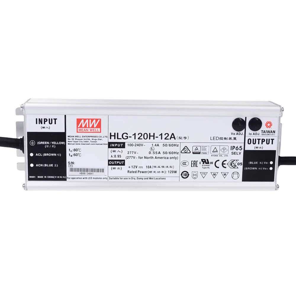 明纬电源 HLG-120H-12B 120WLED高架照明电源