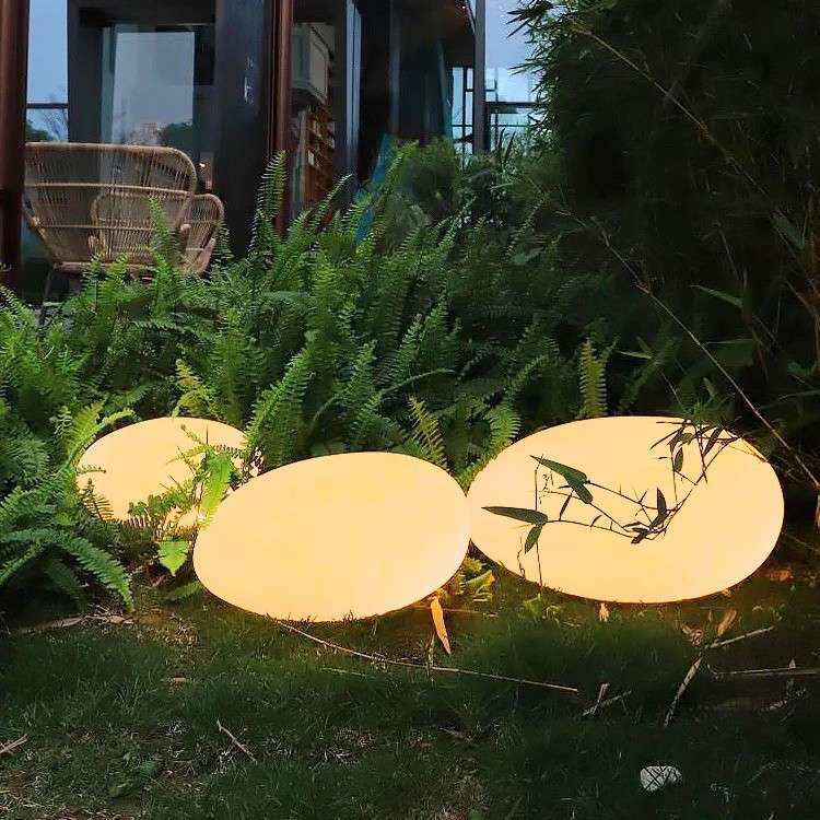 LED户外防水草坪灯太阳能石头灯别墅花园庭院景观灯仿真鹅卵石灯