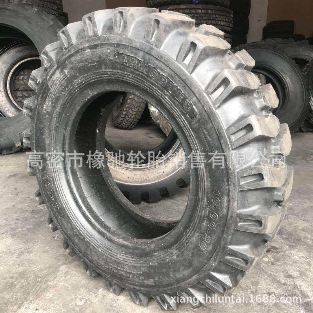 鲁飞轮式挖沟机 挖掘机轮胎900/1000/9.00/10.00-20新源机械